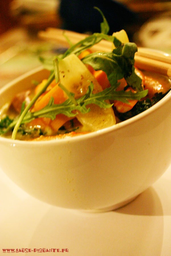 Soupe thai de crevettes au curry vert