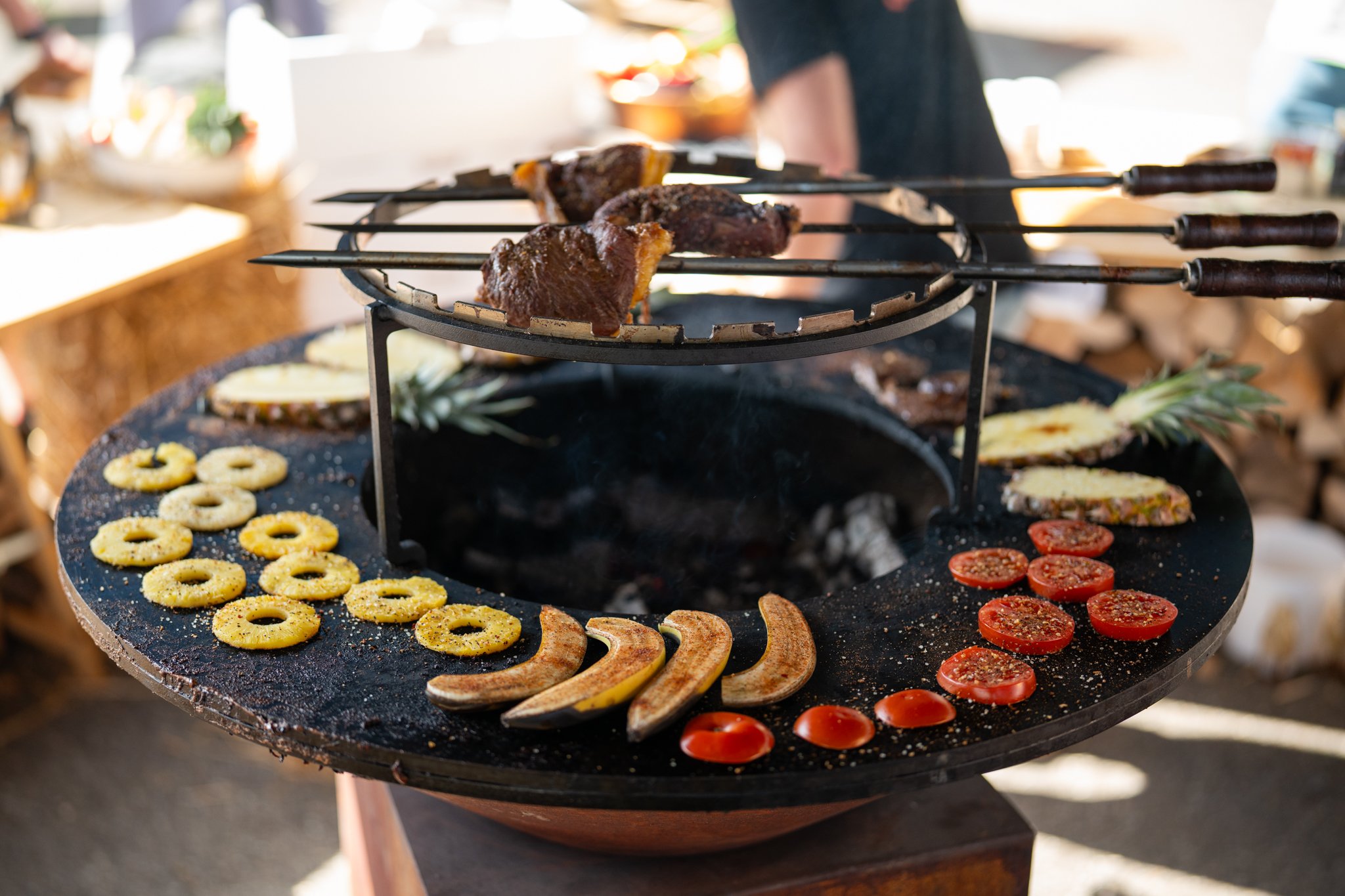 Vegetables cooked on the barbecue at the hot sauce festival France