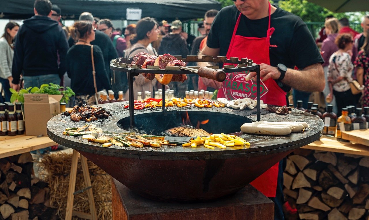 BBQ stands offering different recipes at our hot sauce festival