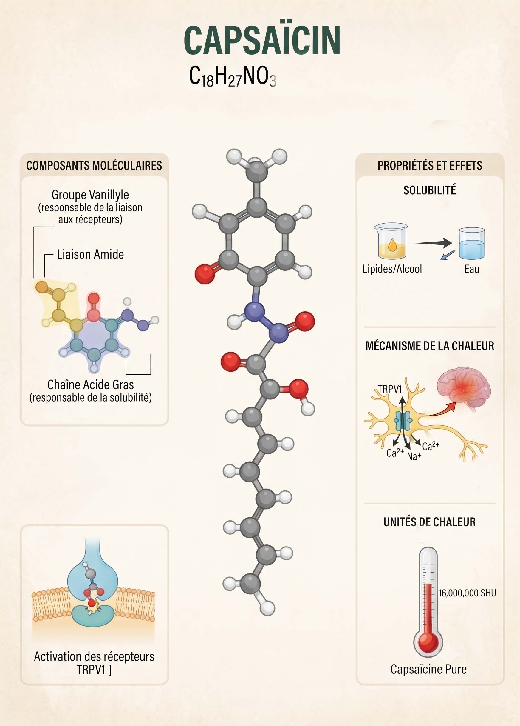 molécule capsaicine et ses effets