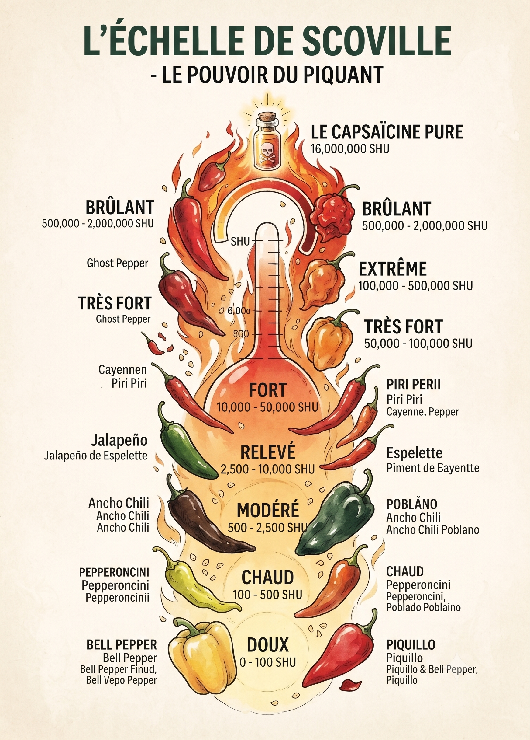 infographie échelle de scoville