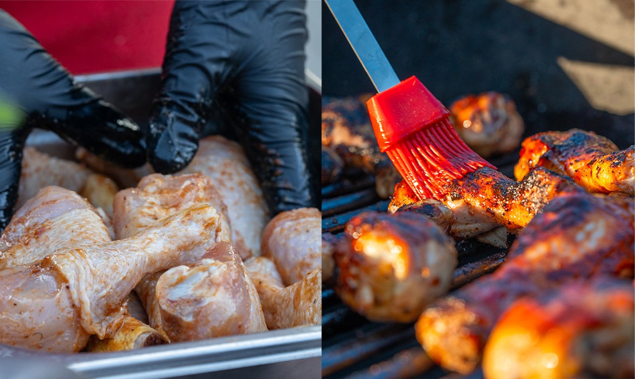 Chicken drumstick lollipop-style barbecue