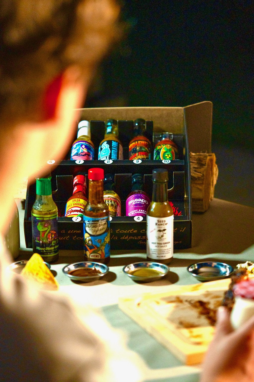 Box of 10 sauces that appeared on the show